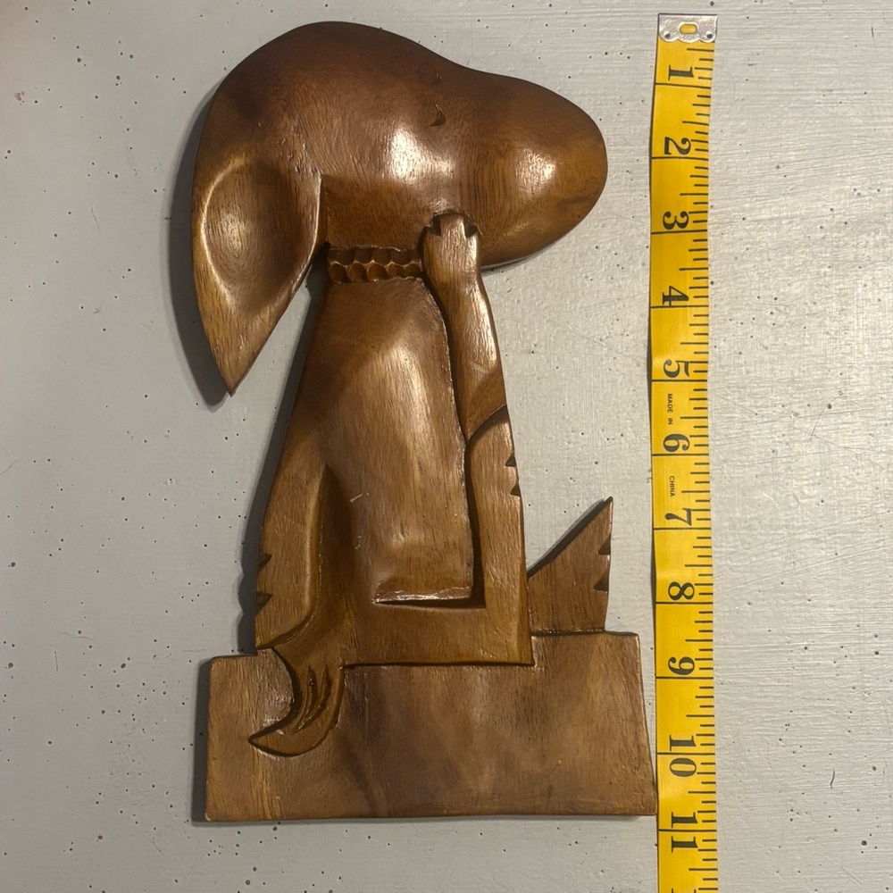 Set Of 3 Vintage Peanuts Characters Carved Monkey Pod Wood - Picture 11 of 11